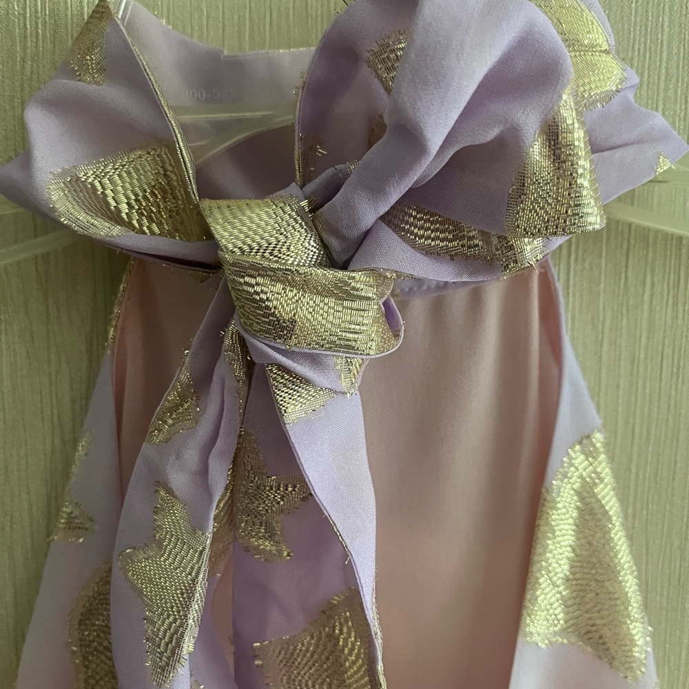 LoveShackFancy Boca Handkerchief Halter Top in color Sunset Orange Ombré sz M - Picture 10 of 16